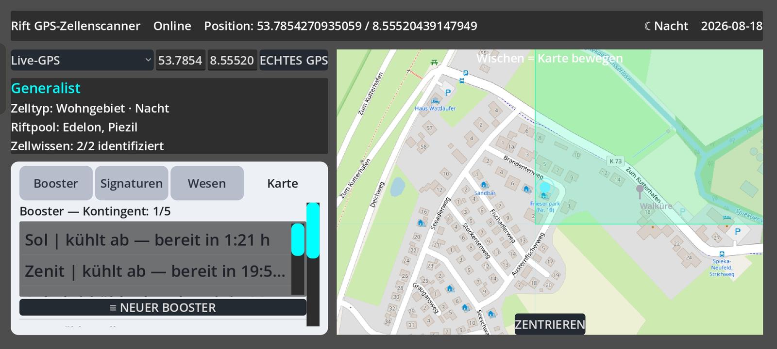 Dev-Build: OSM-Karte mit Zelle